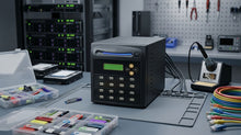 Load image into Gallery viewer, Acumen Disc 1 to 15 USB Drive Duplicator - Multiple Flash Memory Copier / SSD / External Hard Drive Clone (Up to 35mbps) & Sanitizer (DoD Compliant) - AD15-USB