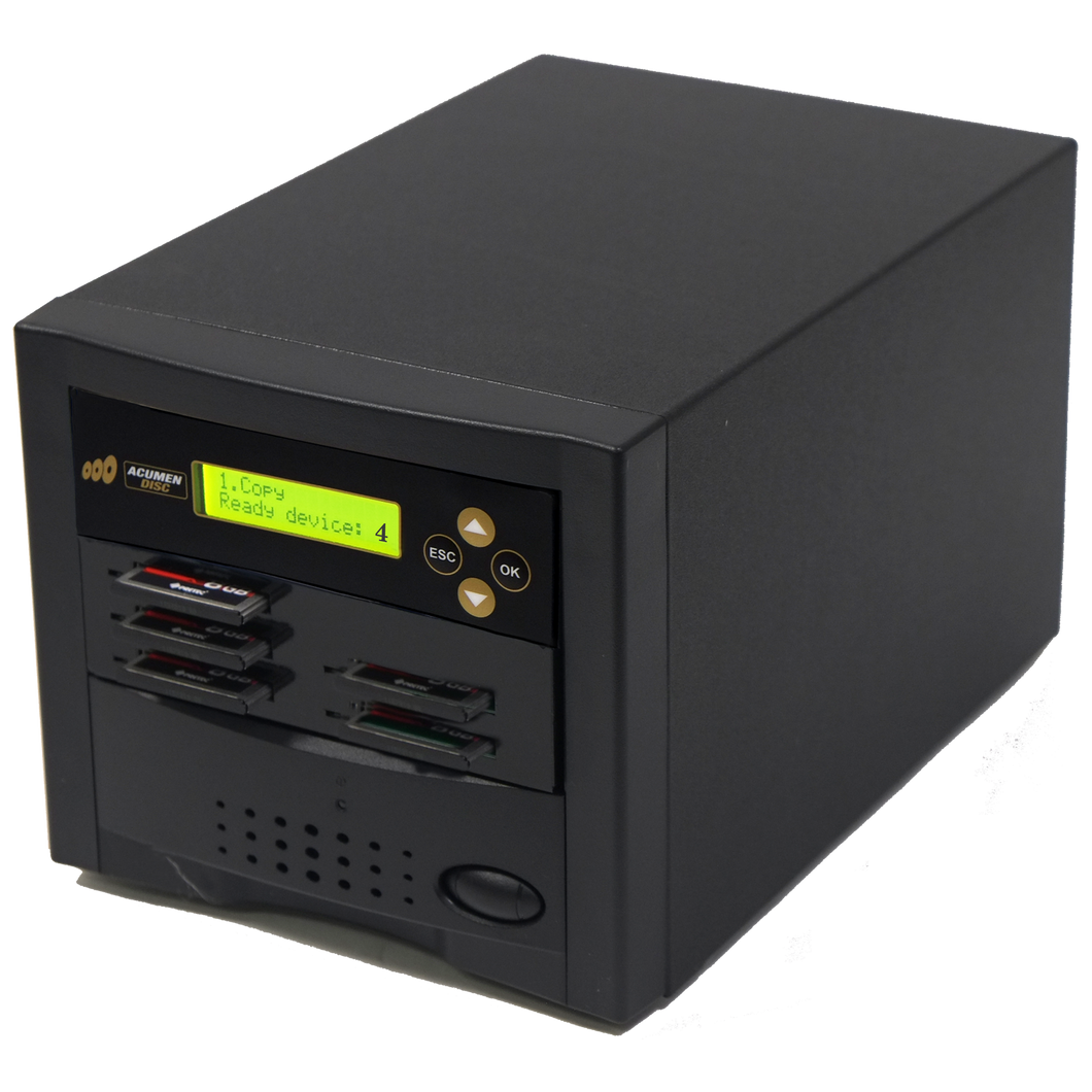 Acumen Disc 1 to 4 CFAST Duplicator - Multiple CompactFAST Flash Drive Memory Card Copier (Up to 150mbps) with DoD compliant Erase Mode