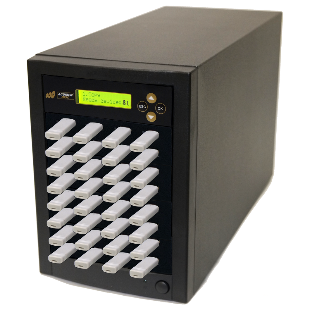 Acumen Disc 1 to 31 USB Drive Duplicator - Multiple Flash Memory Copier / SSD / External Hard Drive Clone (Up to 35mbps) & Sanitizer (DoD Compliant)