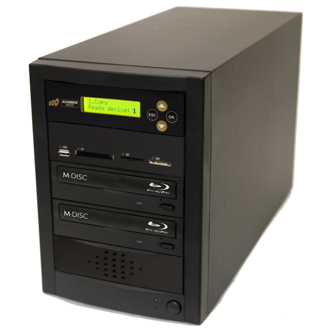 Acumen Disc 1 to 1 Blu-Ray Multimedia Backup Duplicator - Flash Media (CF / SD / USB / MMS) to Discs (BD/DVD) Copier Tower System