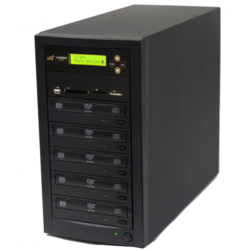Acumen Disc 1 to 4 DVD Multimedia Backup Duplicator - Flash Media (CF / SD / USB / MMS) to Multiple Discs (DVD/CD) Copier Tower System