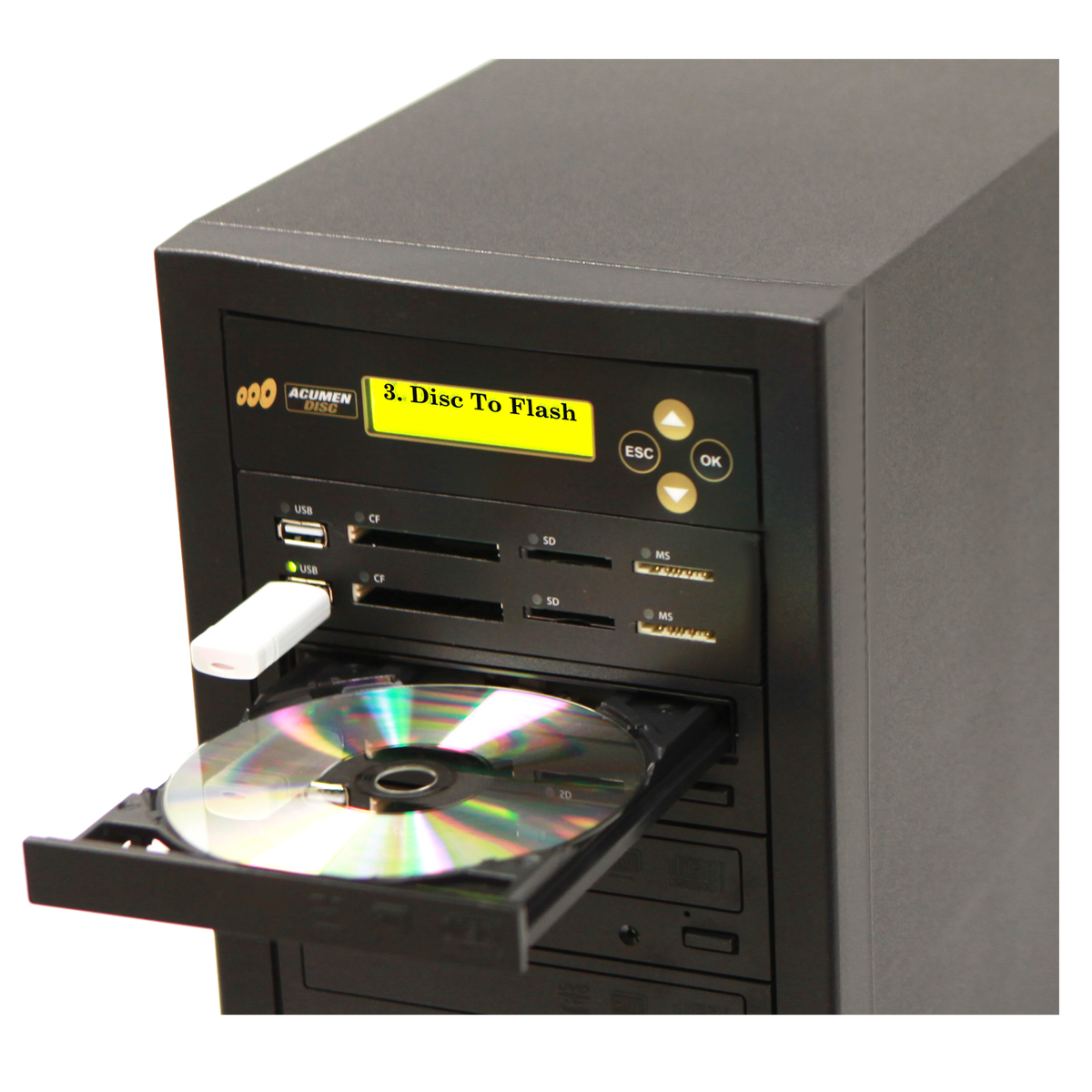 Acumen Disc 1 to 1 CrossOver Media & DVD Duplicator - Bi-Directional  Multimedia Flash Memory Back-Up (CF SD MS USB) & CD DVD Disc Copier