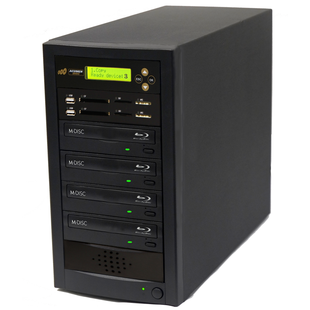 Acumen Disc 1 to 3 CrossOver Media & Blu-Ray Duplicator - Bi-Directional Multimedia Flash Memory BackUp (CF SD MS USB) & Multiple BD-R DVD Disc Copier