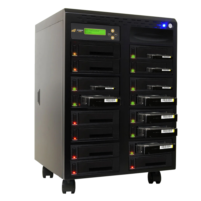Acumen Disc 1 to 15 SATA Hard Drive Duplicator (up to 150MB/s) - Multiple HDD & SSD Memory Card Copier & HDD Sanitizer (DoD Compliant) - H15-SATA150