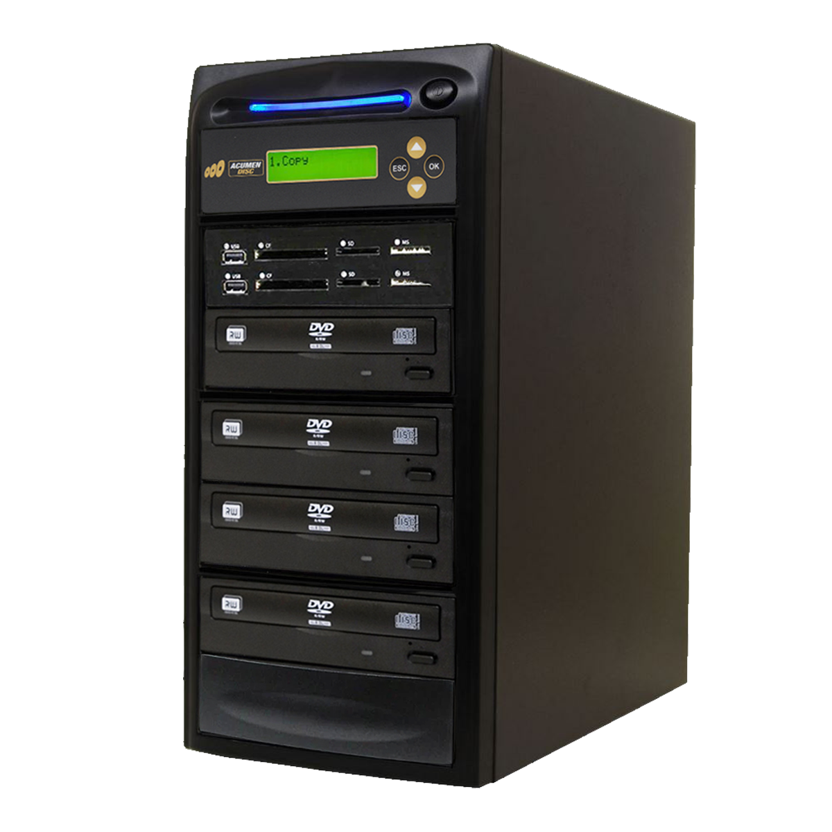 Acumen Disc 1 to 3 CrossOver Media & DVD Duplicator - Bi-Directional Multimedia Flash Memory Back-Up (CF SD MS USB) & Multiple Discs Copier (AD03-MMP)