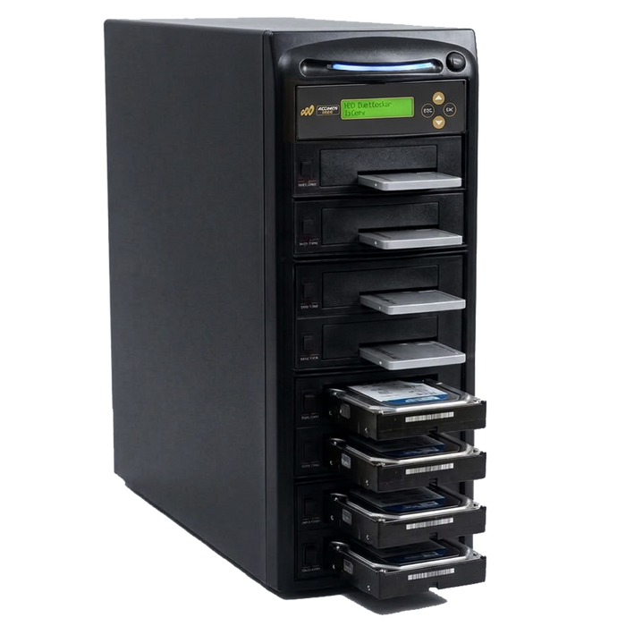 Acumen Disc 1 to 7 SATA Hard Drive Duplicator (up to 150MB/s) - Multiple HDD & SSD Memory Card Copier & HDD Sanitizer (DoD Compliant) - H07-SATA150