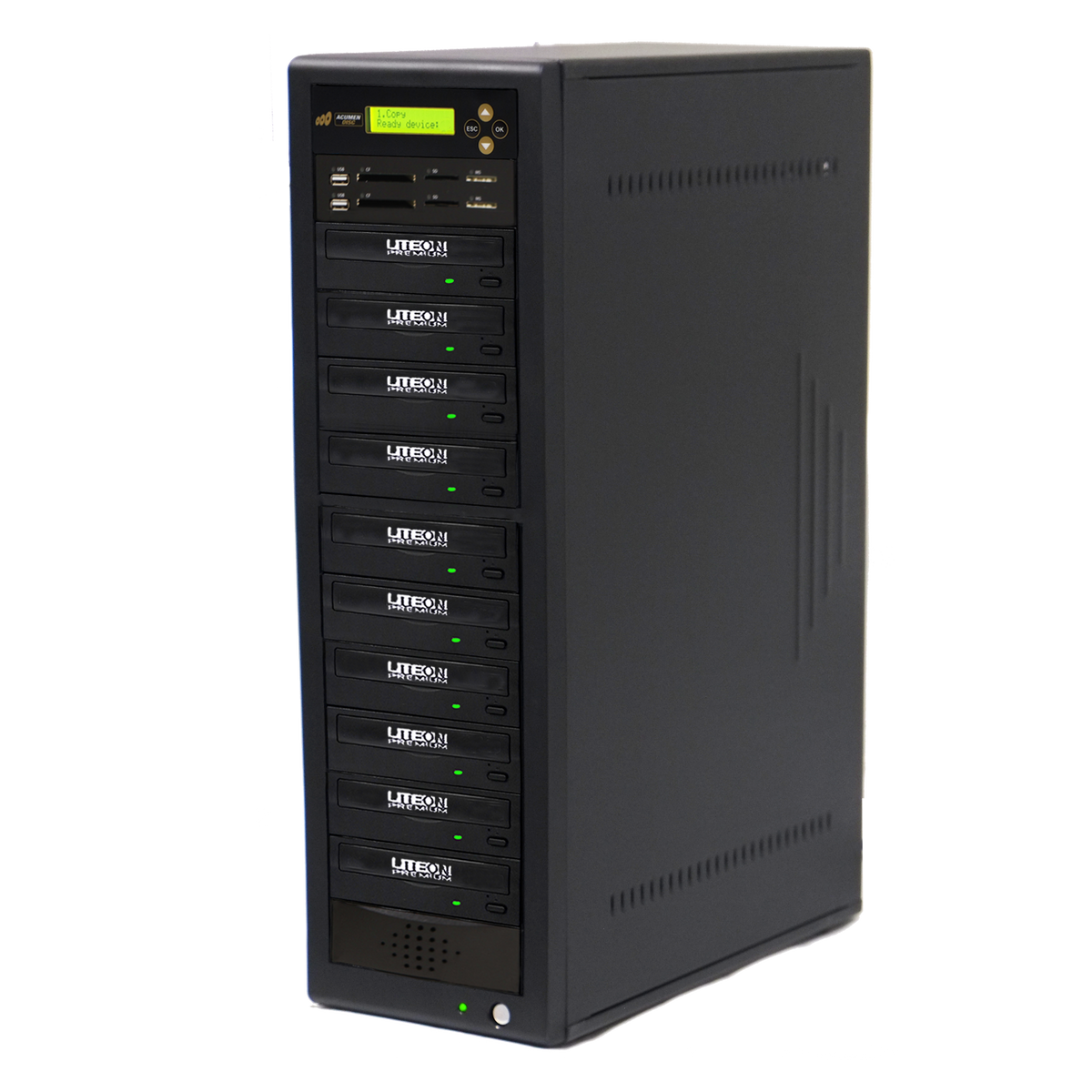 Acumen Disc 1 to 9 CrossOver Media & DVD Duplicator - Bi-Directional Multimedia Flash Memory Back-Up (CF SD MS USB) & Multiple Discs Copier (AD09-MMP)
