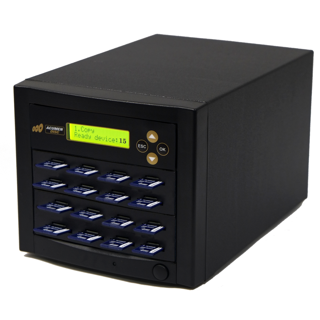 Acumen Disc 1 to 15 SD Duplicator - Multiple Secure Digital & MicroSD Micro Flash Drive SDHC SDXC Memory Card Reader & Copier (Up to 35mbps)