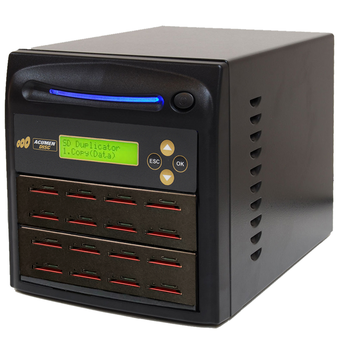 Acumen Disc 1 to 15 SD 3.0 Duplicator - Multiple Secure Digital & MicroSD Micro Flash Drive SDHC SDXC Memory Card Reader & Copier (Up to 100MBps) - AD15-SDC100