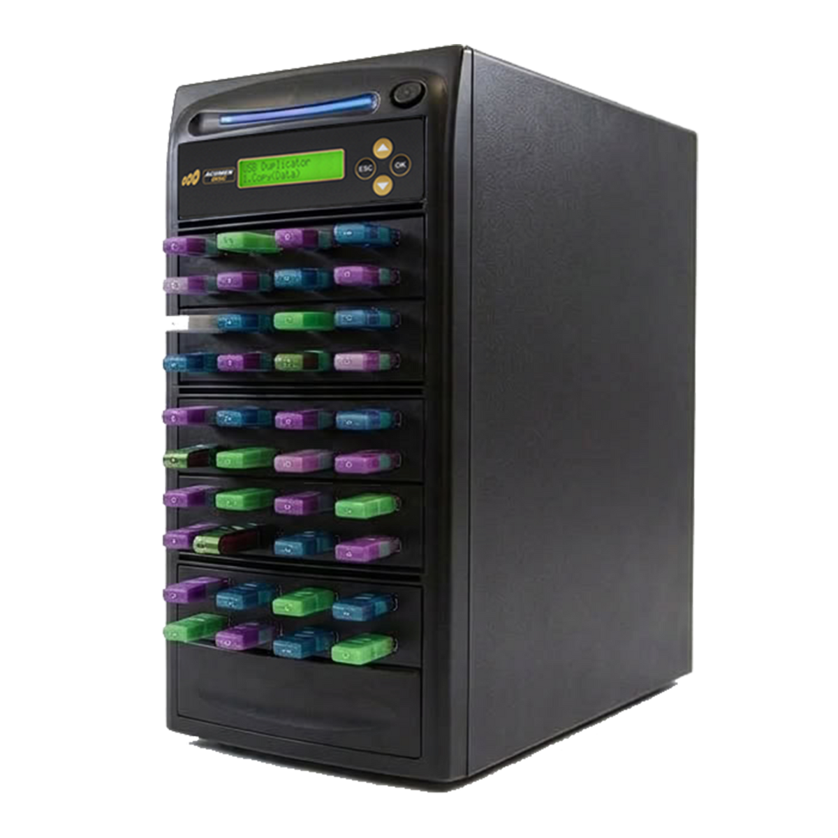 Acumen Disc 1 to 39 USB Drive Duplicator - Multiple Flash Memory Copier / SSD / External Hard Drive Clone (Up to 35mbps) & Sanitizer (DoD Compliant) - AD39-USB