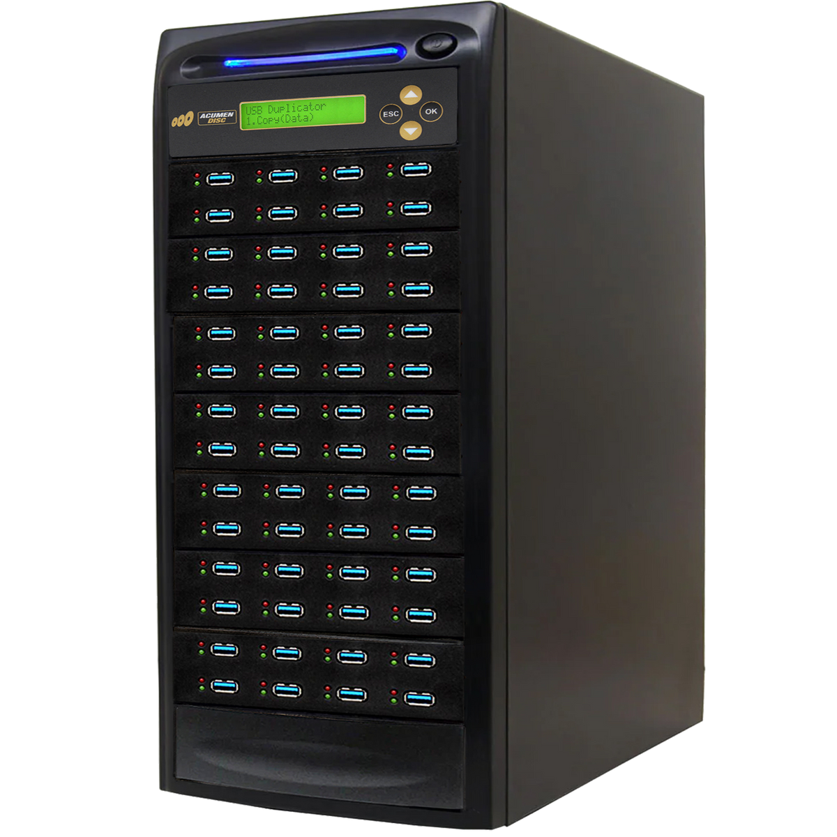 Acumen Disc 1 to 55 USB 3.0 / 3.1 Type-A Flash Drive Duplicator - Multiple Media Copier Clone (Up to 100MB/sec) & Sanitizer (DoD Compliant) - AD55-USB100