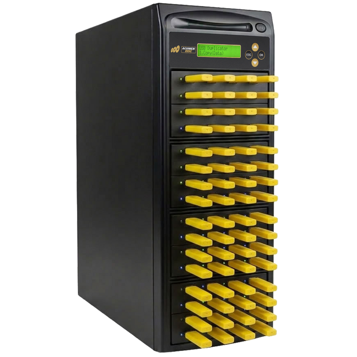 Acumen Disc 1 to 63 USB 3.1 Gen 1 Type-A Flash Drive Duplicator - Multiple Media Copier Clone (Up to 150MB/sec) & Sanitizer (DoD Compliant) - AD63-USB150