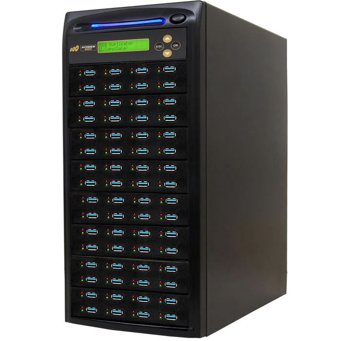 Acumen Disc 1 to 63 USB 3.0 / 3.1 Type-A Flash Drive Duplicator - Multiple Media Copier Clone (Up to 100MB/sec) & Sanitizer (DoD Compliant) - AD63-USB100