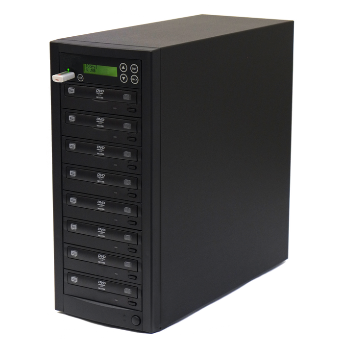 Acumen Disc USB to 7 Disc Duplicator - Flash Media / Disc to Multiple Discs (DVD/CD) Copier Tower System (AD07-USATA)