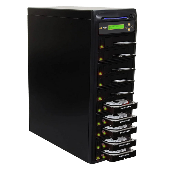 Acumen Disc 1 to 9 SATA Hard Drive Duplicator (up to 150mb/s) - Multiple HDD & SSD Memory Card Copier & HDD Sanitizer (DoD Compliant) - H09-SATA150