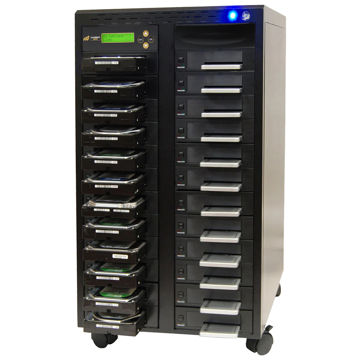 Acumen Disc 1 to 23 SATA Hard Drive Duplicator (up to 150MB/s) - Multiple HDD & SSD Memory Card Copier & HDD Sanitizer (DoD Compliant) - H23-SATA150