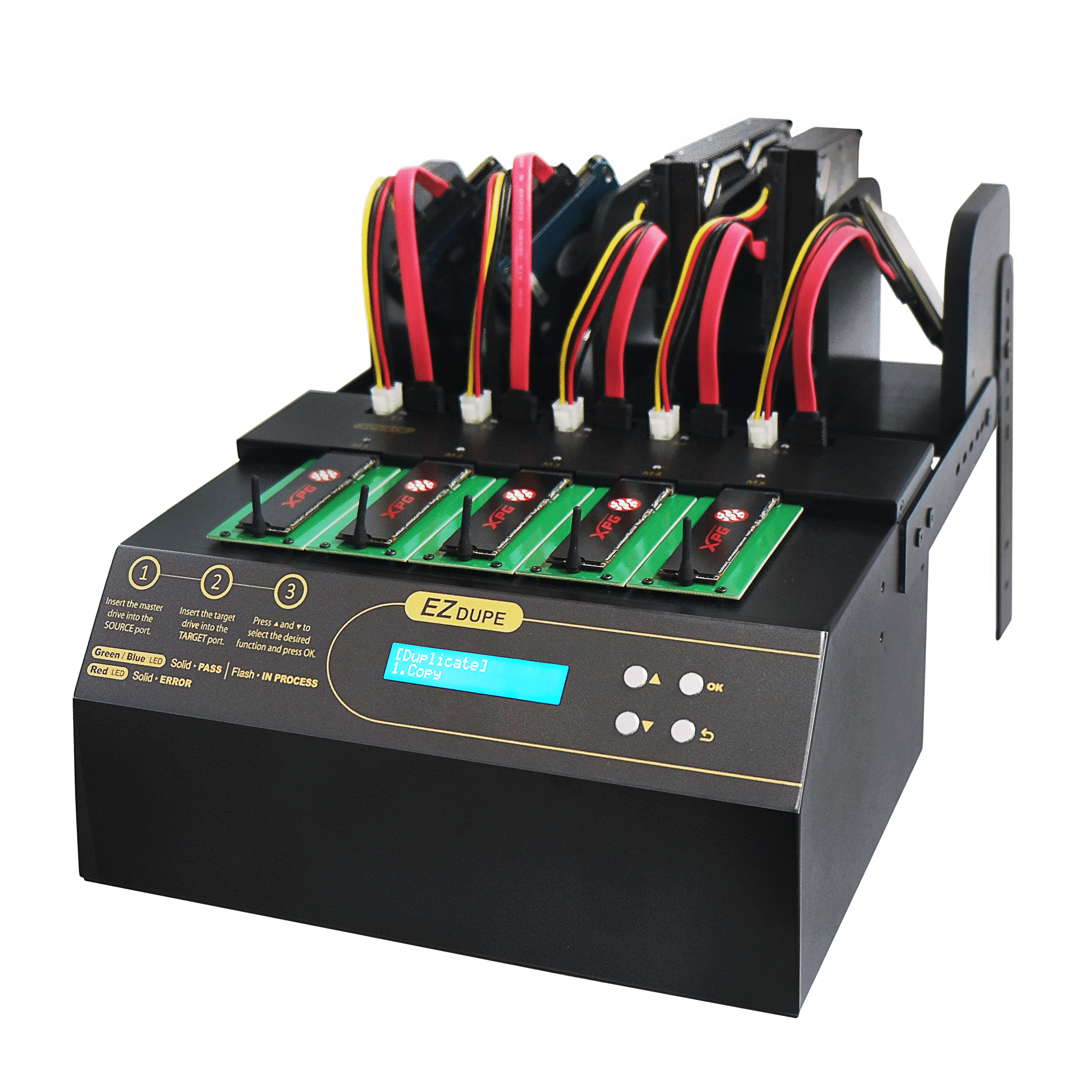 EZ Dupe to PCIE NVME SATA SSD Hard Drive Duplicator - Technical View