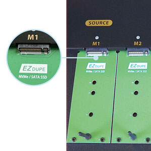 1 to 9 NVMe Cyclone 600 - M.2 PCIe NVMe / M2 SATA Internal SSD Duplicator & Sanitizer 36GB/Min