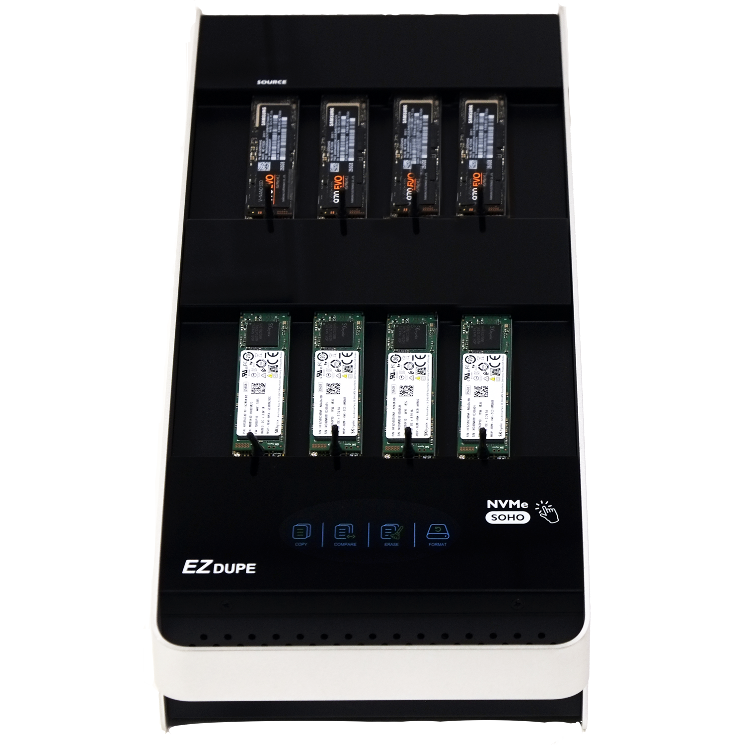 EZ Dupe 1 to 7 SOHO M.2 NVME / SATA SSD Duplicator and DoD