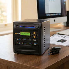 Load image into Gallery viewer, Acumen Disc 1 to 7 USB 3.1 Gen 1 Type-A Flash Drive Duplicator - Multiple Media Copier Clone (Up to 150MB/sec) &amp; Sanitizer (DoD Compliant) - AD07-USB150
