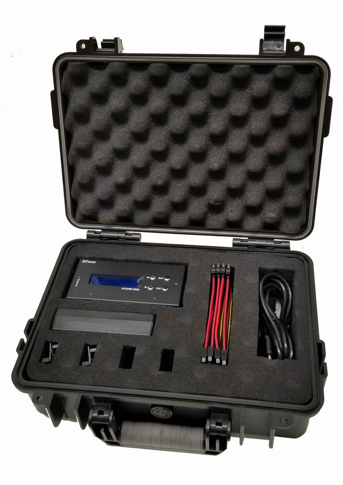 Forensic 1 to 3 SATA II Hard Drive Duplicator - Multiple HDD Cloner (up to 300MB/s) & SSD Copier with DoD Compliant Data Eraser (DM-HF2-HOLM221B)