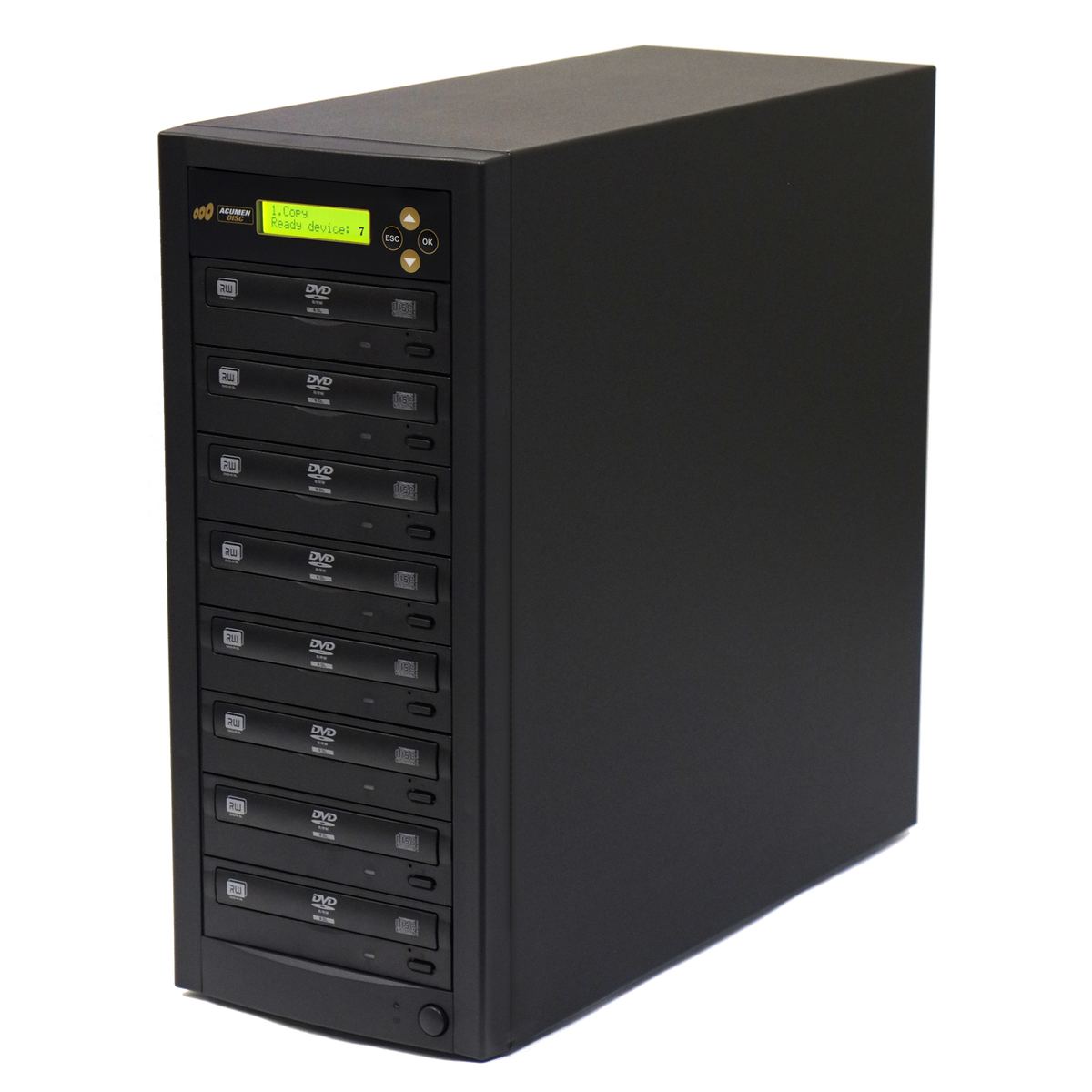 Acumen Disc 1 to 7 DVD CD Duplicator - Multiple Discs Copier Recorder System (Standalone Burner Drives Tower)
