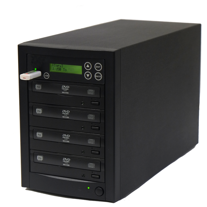 Acumen Disc USB to 3 Disc Duplicator - Flash Media / Disc to Multiple Discs (DVD/CD) Copier Tower System (AD03-USATA)
