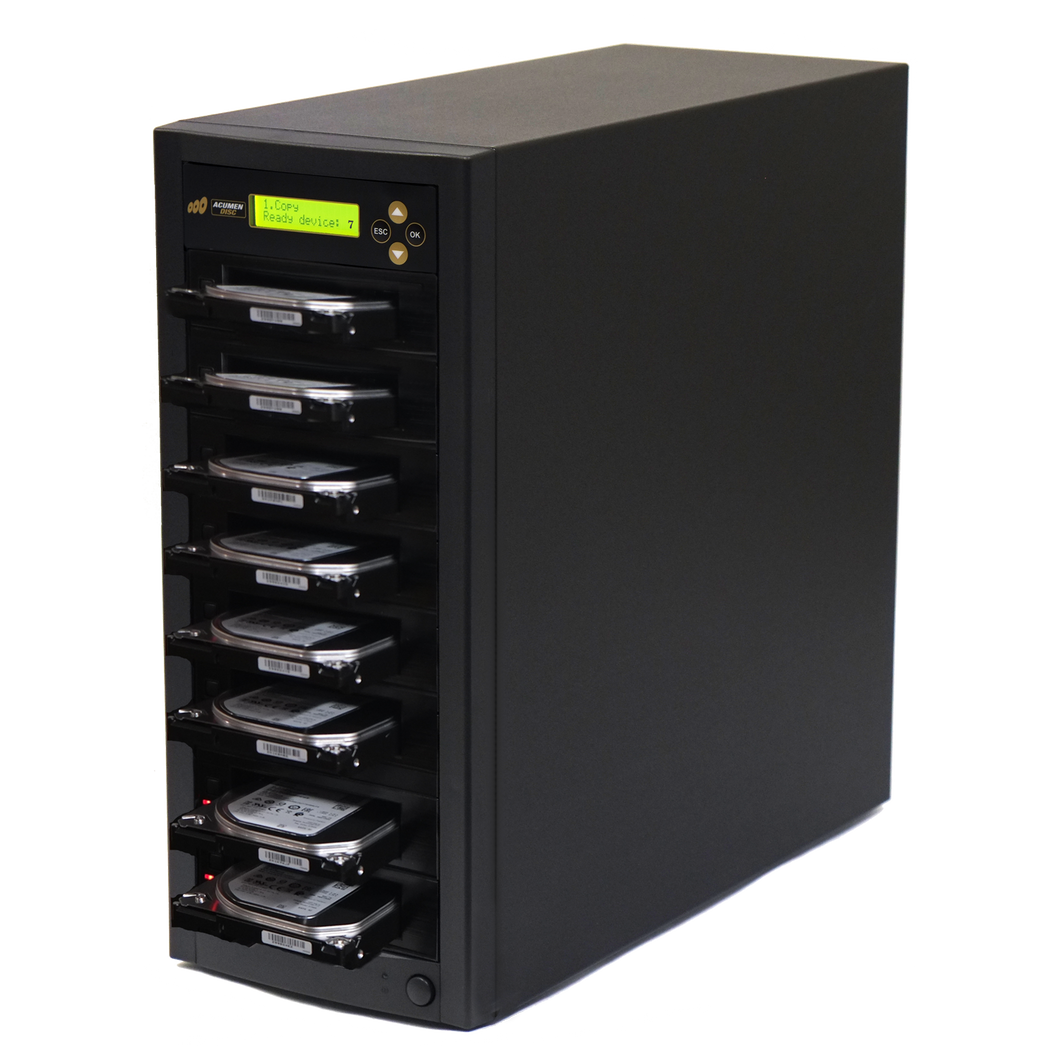 Acumen Disc 1 to 7 SATA II Hard Drive Duplicator (up to 300MB/s) - Multiple HDD & SSD Memory Card Copier & HDD Sanitizer (DoD Compliant)