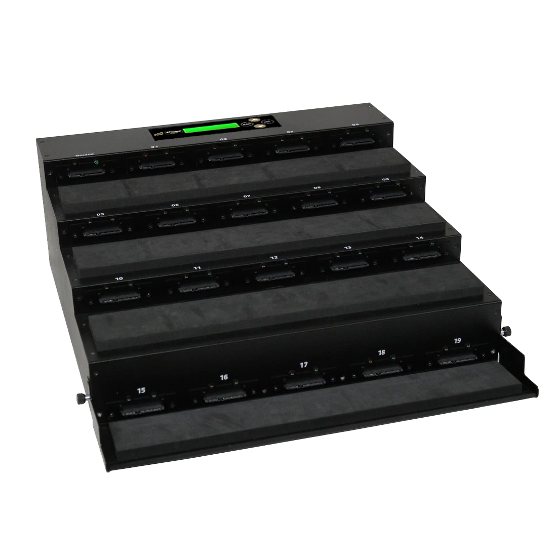 Acumen Disc 1 to 19 Flatbed SATA II Hard Drive Duplicator (up to 300MB/s) - Multiple HDD & SSD Memory Card Copier & HDD Sanitizer (DoD Compliant) - AD19-OP300