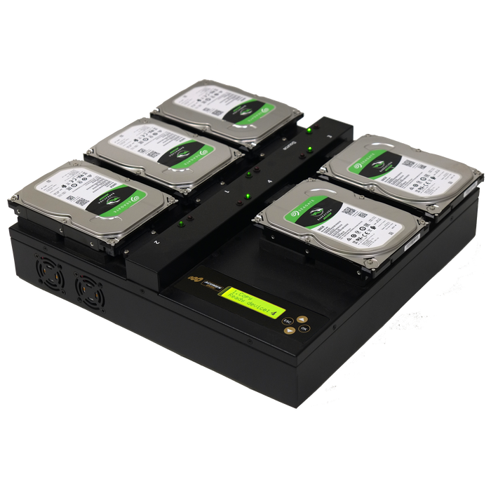 Acumen Disc 1 to 4 Flatbed SATA II Hard Drive Duplicator (up to 300MB/s) - Multiple HDD & SSD Memory Card Copier & HDD Sanitizer (DoD Compliant) - AD04-OP300
