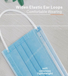 Disposable 3 Ply Face Mask with Ear Loops (Box of 50)