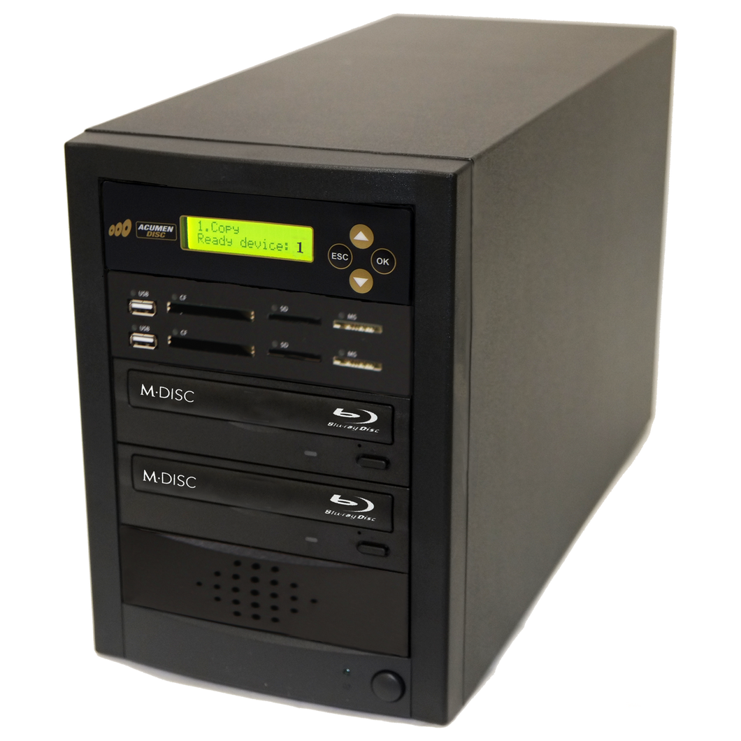 Acumen Disc 1 to 1 CrossOver Media & Blu-Ray Duplicator - Bi-Directional Multimedia Flash Memory Back-Up (CF SD MS USB) & BD-R DVD Disc Copier